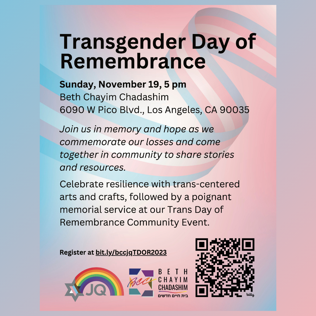 Transgender Day of Remembrance with BCC JQ International